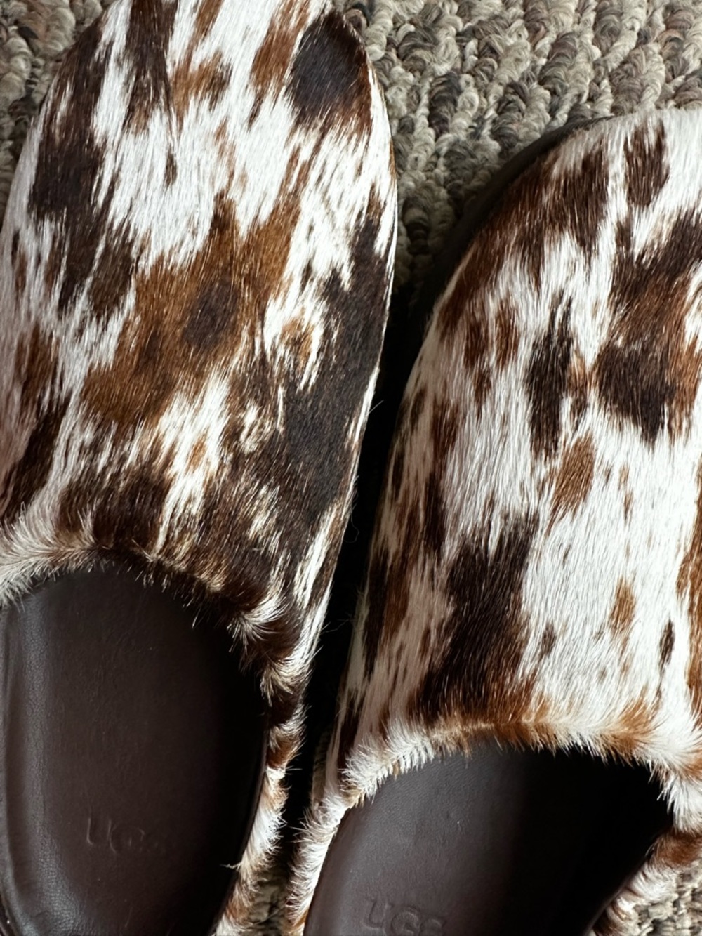 UGG Brown & White Cowprint Slip-On Clog - Picture 4 of 4
